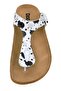 Women's Vegan Leather White Flip Flops - Count Sheeps Design - 5