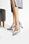 Women's Silver Metallic Vera Heel Heeled Sandals - 2