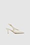 Vexta Cream Skin Pointed Toe Open Back Women's Heeled Shoes - 2