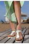 Women's Vegan Leather Multicolor Flip Flops - Dandelion Design - 2