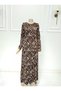Women's New Season Combed Cotton Collar Piping Glittery Mother's Dress