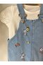 Girl's Embroidered Jean Jumpsuit - 3