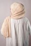 Beige Practical Ready-made Interlocking Hijab Scarf Fukuro Pleated Flower Patterned Laser Cut 1819_12 - 3