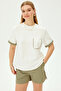 Crew Neck Pocket Detailed Striped Comfortable Fit Knitted T-Shirt - 4