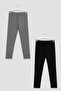 Multicolored Girl's 2-Piece Tights - 5