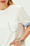Crew Neck Pocket Detailed Striped Comfortable Fit Knitted T-Shirt - 3