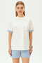 Crew Neck Pocket Detailed Striped Comfortable Fit Knitted T-Shirt - 4