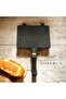 Inner and Outer Granite Cast Iron Stove Top Handheld Toaster and Pan