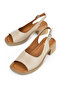 , Women's Genuine Leather Heeled Sandals 151992Z8004 Ice - 7