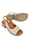 , Women's Genuine Leather Heeled Sandals 151992Z8004 Ice - 6