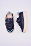 Honor Pu Leather Linen Boys' Velcro Shoes Navy Blue - 5