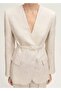Linen Blazer Jacket with Belt - 6