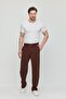 Men's Palazzo Baggy Casual Trousers Brown - 4