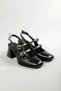 Women's Black Heeled Shoes Square Toe Tpu Sole Ksyhc103 - 4