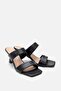 Women's Black Heeled Slippers - 2