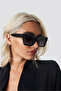 New Season Trend Model Slanted Black Women's Sunglasses - 2