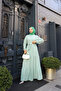 Layered Belted Hijab Dress
