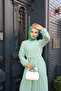 Layered Belted Hijab Dress - 5