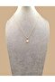 Gold Color White Enamel Letter t Necklace