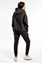طقم بدلة رياضية عادية أساسية سويت شيرت Jogger - أنثراسايت مقاس كبير بقلنسوة - 2