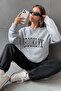 طقم بدلة رياضية 1898 Brooklyn Black Jogger Grey من الأسفل وأعلى طقم رياضي برقبة دائرية كبيرة الحجم