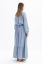 Blue-100% Cotton Flared Skirt - 3