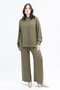 Khaki-Pocket Detailed Large Size Trousers Suit