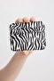 Women's Zebra Printed Faux Leather Card Holder B8165Axns - 2
