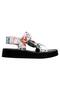 Women's Vegan Leather Multicolor Thick Sole Sandals - Puppy Eyes Design - 4