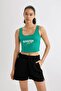 Defactofit Nba Boston Celtics Cropped Fit Crew Neck Rib Tank Top C4915Ax24Sm