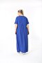 Large Size Women's Cobalt Blue, Long Dress with Metal Buttons and Kangaroo Pockets 65N37881 - 7