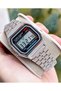 Silver Color Square Sports Unisex Wristwatch with Digital Light Alarm Stopwatch - 5