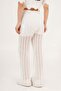 Openwork Wide Leg Cream Trousers - 3