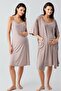 Strappy Flexible Viscous Maternity Dressing Gown Nightgown Set - 2