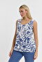 Women's Strappy Blouse - Muslin Shawl Pattern with Buttons on the Back - 1115 - 2