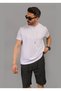 Men's Black Lycra Jogger Waist Elastic Buttoned Striped Back Pocket Detailed Capri Shorts - 5