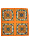 Ethnic Floral Patterned Multi-Piece Satin Orange Scarf - 4
