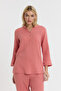 Women's Blouse - Muslin Judge Collar Long Sleeve Blouse - 1100 - 2