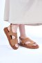 Reina Tan Color Asymmetrical Cut Women's Sandals - 6