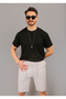 Men's Stone Jogger Lycra Waist Elastic Back Pocket Zippered Summer Shorts - 5