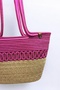 Straw Jute Women's Shoulder Bag, 100% Handmade, Cotton, Vegan, Jute Straw Beach Bag - 2