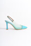 Vanessa Turquoise Mind Transparent Detailed Heeled Shoes Stiletto - 8