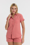 Women's Shirt - Short Sleeve Shirt with Muslin Collar - 1140 - 3