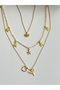 Triple Necklace Set with Paperclip Chain Charm Multiple Necklaces (Evil Eye Eye Starfish Heart Angel)
