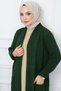 Shawl Collar Pocketed Knitwear Cardigan Emerald Hm2243 - 2