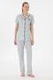 U.S. Polo Assn. 20059 Navy Blue Heart Striped Buttoned Shirt Pajama Set