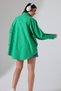Poplin Fabric Oversize Women's Shirt with Pocket Detail - Green - 3