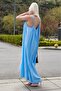 Baby Blue Halter Neck Strap Long Basic Women's Dress Mg2163 - 3
