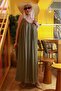Green Halter Neck Strap Long Basic Women's Dress Mg2163 - 5