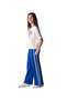 Girls' 2pcs Spring/Summer Outfit Set - Comfy Knit Crop Top & Wide-Leg Pants - 2